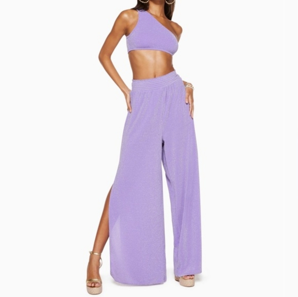 Ramy Brook Athena Lilac Sparkle Wide Leg Pants